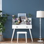 Hanah Home Mesa de Maquillaje con Pouf en Blanco